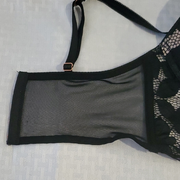 Rachel Black Lace Romantic Balconette Bra 36B - Picture 13 of 14